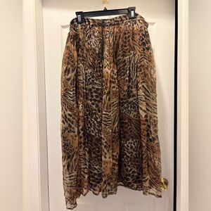 Elegant Leopard Print Maxi Skirt
